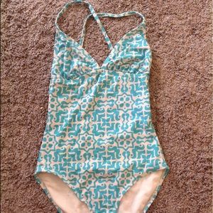 Patterned one piece bathing suit